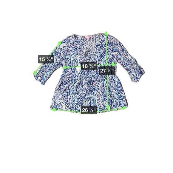 Lilly Pulitzer Tunic Women's Medium Kahli Blue Grotto Move It Or Lose It Coral - Picture 9 of 15